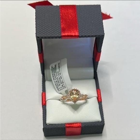 14 K Rose gold Sapphire cocktail Ring - Picture 4 of 6